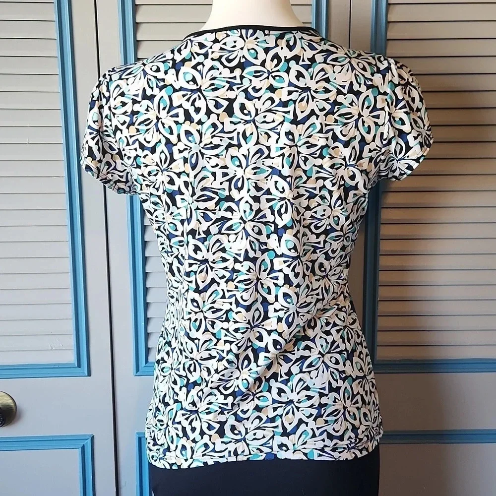 Dress Barn Blue & White Floral Shirt - Picture 8 of 12
